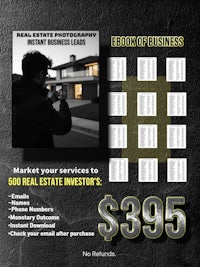 a flyer for the real estate photography book of business